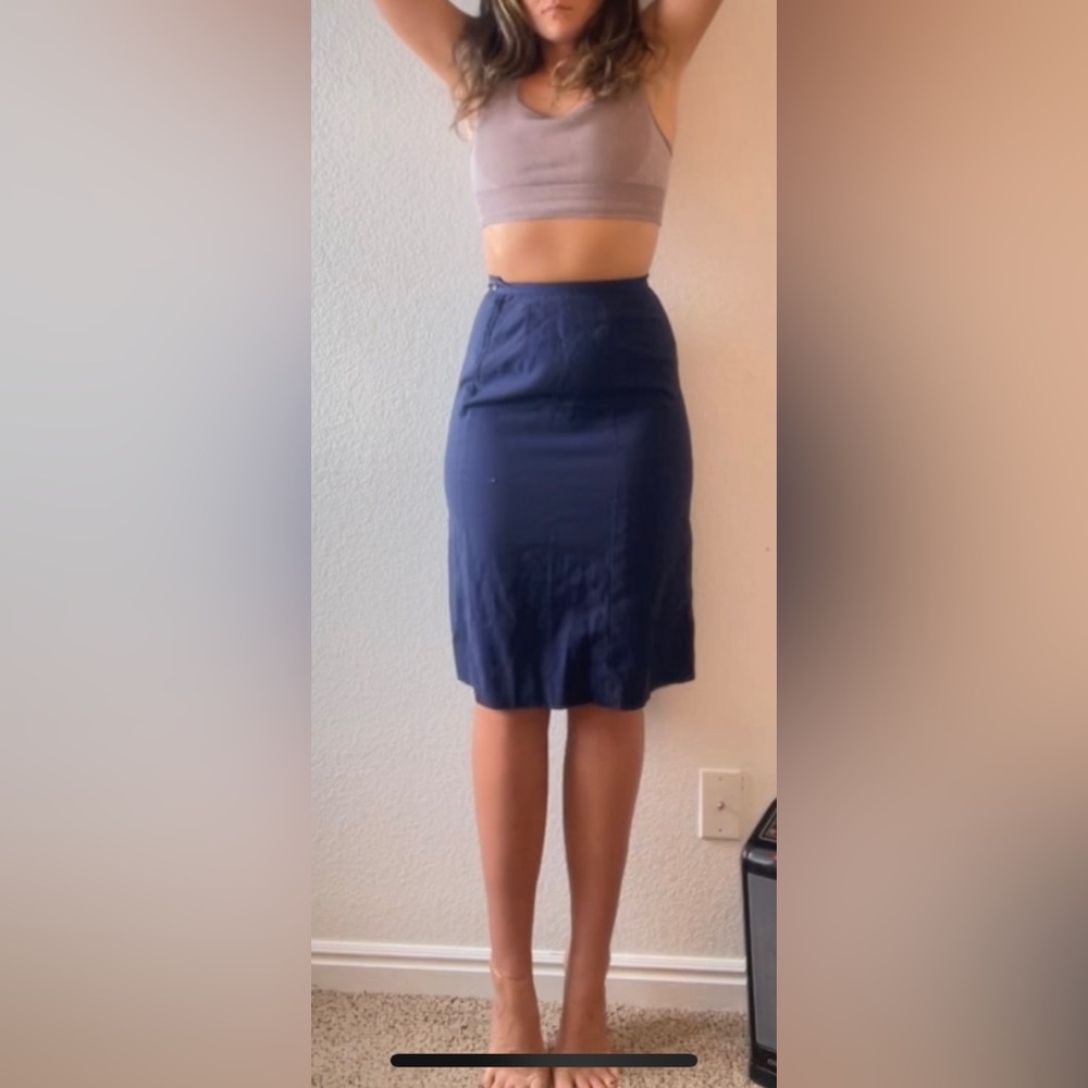 Blue Antique Pencil Skirt